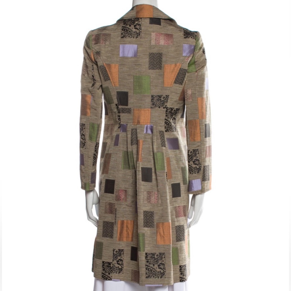 Etro Long Patchwork Silk Blend Designer Coat - image 2